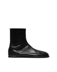 Maison Margiela Black Tabi Leather Ankle Boots