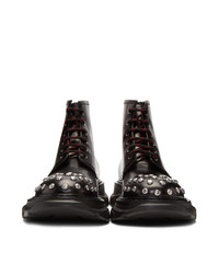 Alexander McQueen Black Tread Lace Boots