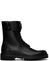 Valentino Garavani Black Vlogo Combat Boots