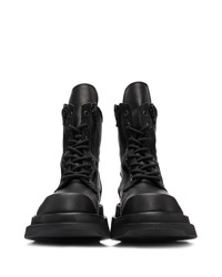 Julius Black Wide Sole Combat Boots