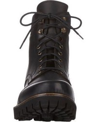 Barneys New York Burnished Cap Toe Boots Black Size 105