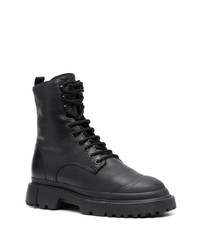 Hogan Combat Lace Up Leather Boots