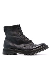 Premiata Distressed Lace Up Leather Ankle Boots