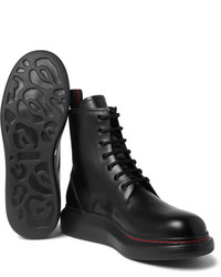 Alexander McQueen Exaggerated Sole Spazzolato Leather Boots