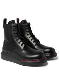 Alexander McQueen Exaggerated Sole Spazzolato Leather Boots