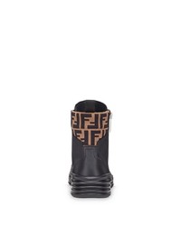Fendi Ff Logo Trim Ankle Boots
