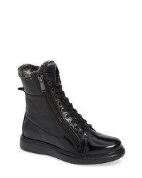 KARL LAGERFELD PARIS Lace Up Boot With Faux Fur