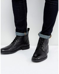 Dead Vintage Lace Up Boots In Black Leather