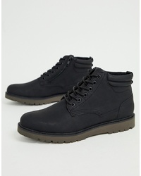 Pull&Bear Lace Up Boots In Black
