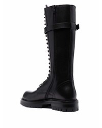 Ann Demeulemeester Lace Up Detail Buckle Strap Boots