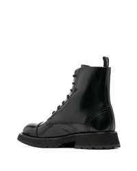 Alexander McQueen Lace Up Leather Ankle Boots