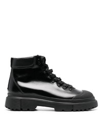 Hogan Lace Up Leather Ankle Boots