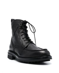 Brioni Lace Up Leather Combat Boots