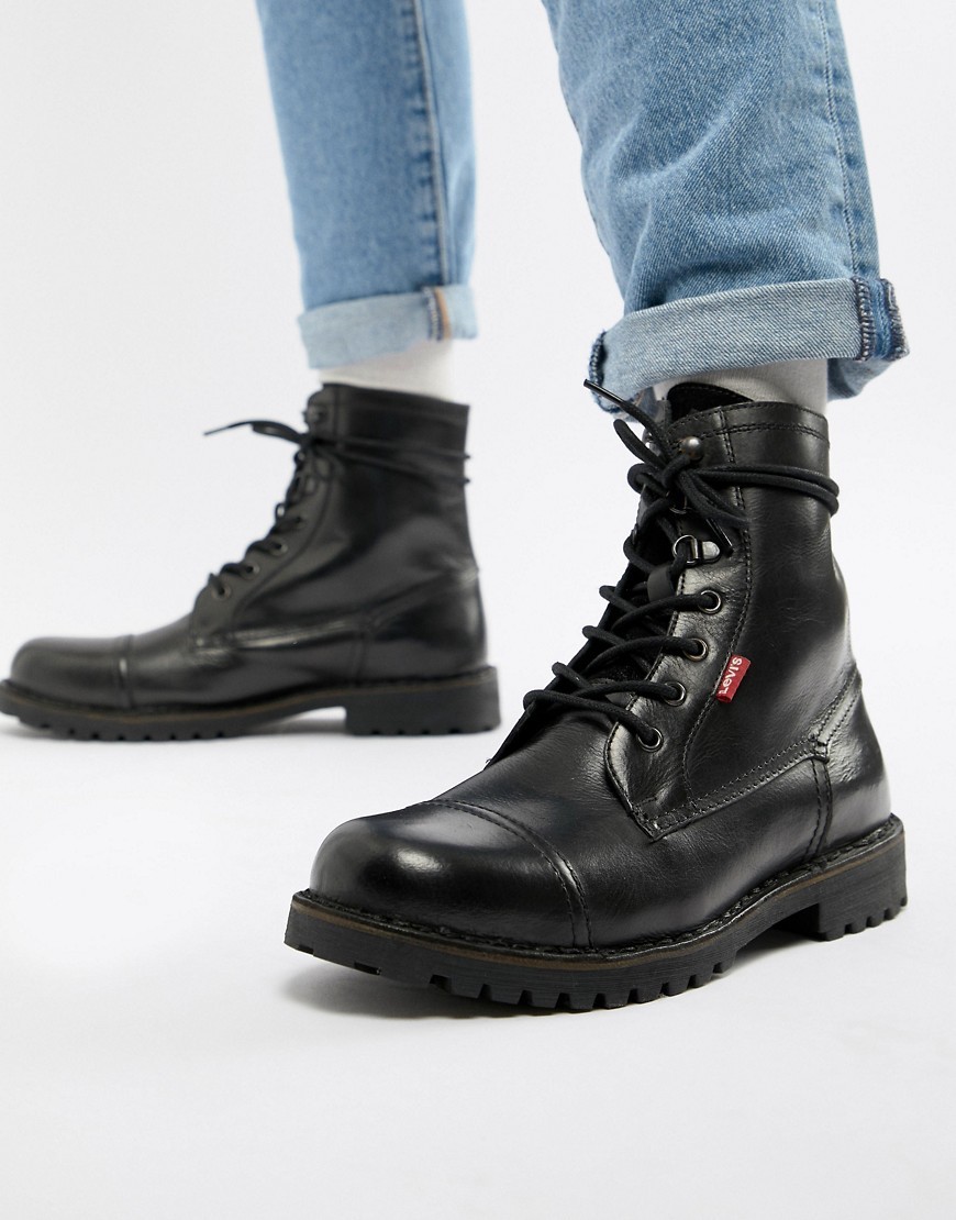 Levi's Leavit Leather Boot In Black, $118 | Asos | Lookastic