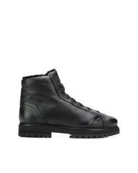 Santoni Lined Lace Up Ankle Boots