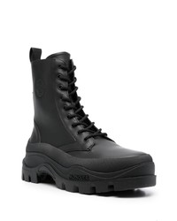 Moncler Logo Debossed Leather Boots