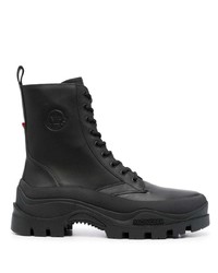Moncler Logo Debossed Leather Boots