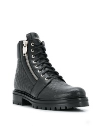 Balmain Logo Embossed Leather Boots