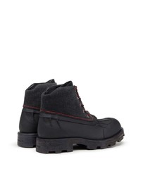 Diesel Logo Plaque Laced Leather Boots