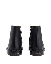 Gucci Logo Stamp Ankle Boots
