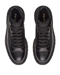 Prada Panelled Lace Up Boots