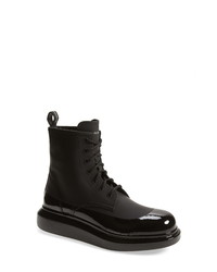 Alexander McQueen Patent Dip Leather Lace Up Boot