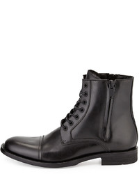 Kenneth Cole Piece Of Mind Leather Cap Toe Boot Black