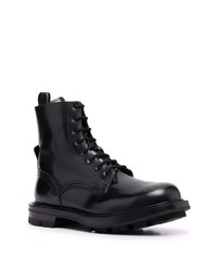 Alexander McQueen Polished Lace Up Boots