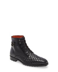 Mezlan Quilted Lace Up Leather Boot