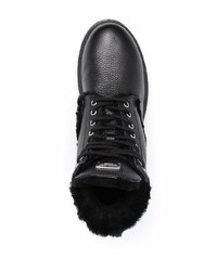 Philipp Plein Shearling Lined Lace Up Boots
