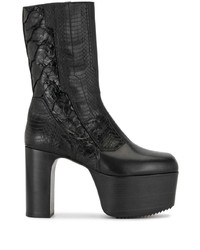 Rick Owens Snakeskin Effect 125mm Ankle Boots