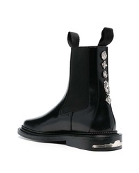 Toga Virilis Stud Embellished Leather Ankle Boots
