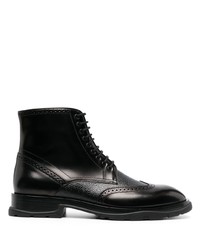 Alexander McQueen Textured Lace Up Boots