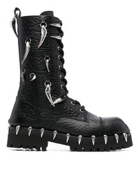 Roberto Cavalli Tiger Tooth Lace Up Boots