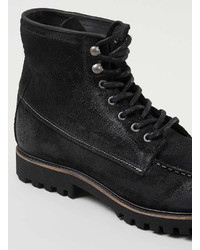 Topman Black Leather Lace Boots