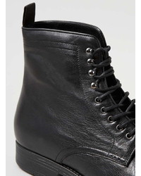 Topman Black Leather Lace Up Boots