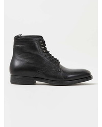 Topman Black Leather Lace Up Boots