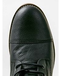 Topman Black Leather Toecap Boots