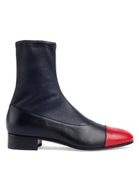 Gucci Two Tone Leather Ankle Boots