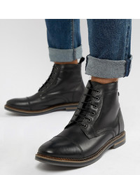 Base London Wide Fit Hockney Lace Up Boots In Black