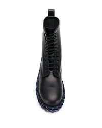Balenciaga Woven Detail Lace Up Boots