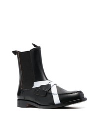 COLLEGE 25mm Stripe Detail Leather Chelsea Boots
