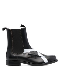 COLLEGE 25mm Stripe Detail Leather Chelsea Boots