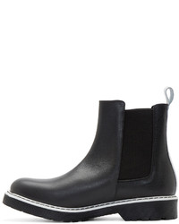 McQ Alexander Ueen Black White Leather Chelsea Boots
