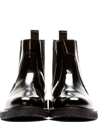 Ami Alexandre Mattiussi Black Leather Heavy Sole Chelsea Boots