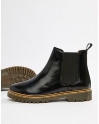 Office Ali Black Leather Chelsea Boots Patent