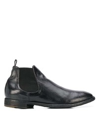 Officine Creative Almond Toe Elasticated Panel Ankle Boots