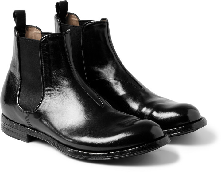 Officine Creative Anatomia Glossed Leather Chelsea Boots, $690 | MR ...