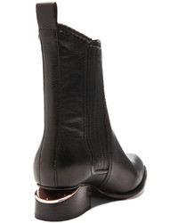 Alexander Wang Anouck Chelsea Leather Boots With Rose Gold Hardware