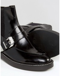 Asos Antares Leather Chelsea Western Ankle Boots